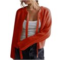 thumbnail image 6 of Ahabrexf Sweaters for Women Women's Casual Long Sleeve Solid Color Lace-Up Cardigan Sweater Sweater Jacket Cardigan for Women, 6 of 7