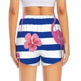 thumbnail image 3 of Picia Flamingo Pattern Women's 2 in 1 Athletic Running Shorts High Waisted Workout Casual Gym Sweat Shorts with Comfy Liner Zipper Pockets-Medium, 3 of 9