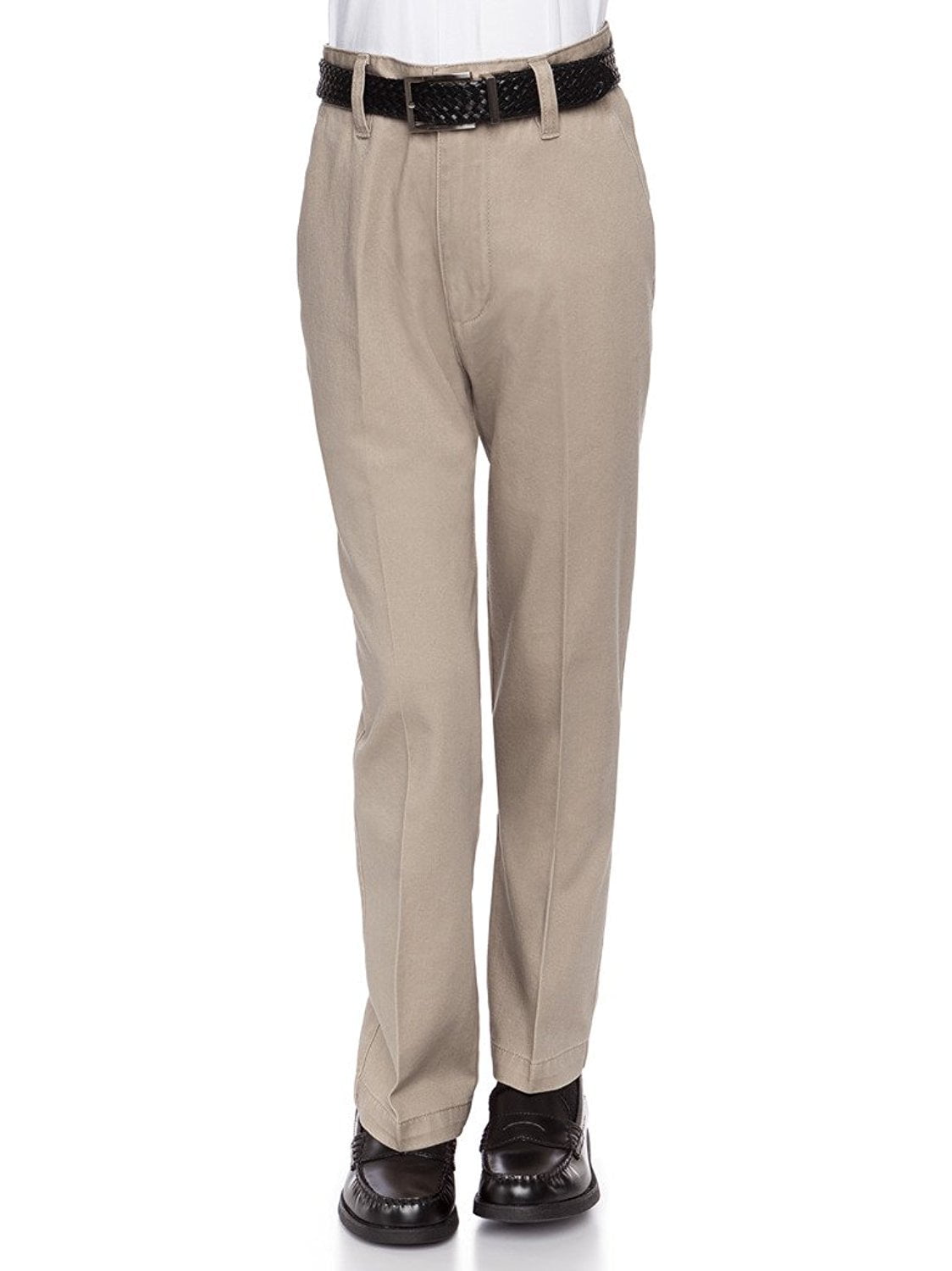 AKA Boys Flat-Front Straight-Leg Cotton Twill Pants Khaki 12 - Walmart.com