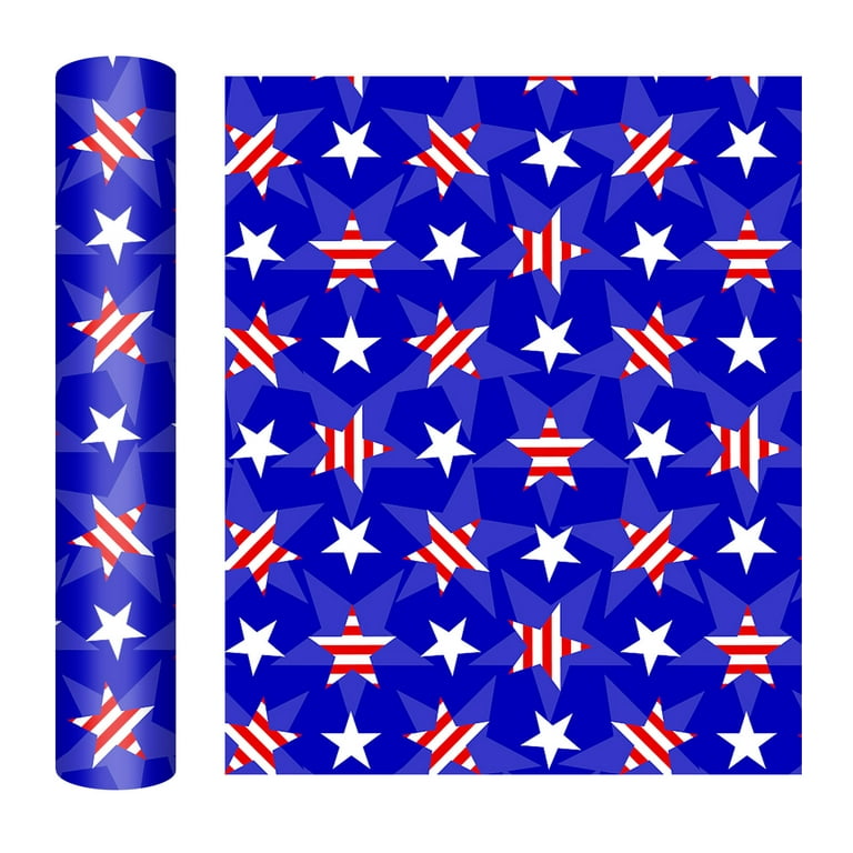 Happy Independence Day Heat Transfer Vinyl HTV Iron on Vinyl Bundle Bundle Suitable for Shirts Patterns, Size: 12
