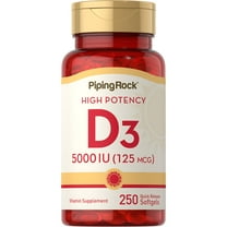 Vitamin D3 5000 IU | 250 Softgels | Supplement for Men and Women | by Piping Rock