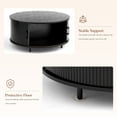 thumbnail image 2 of FOROUTIA Round Black Coffee Table with Large Storage Morden Wood Center Coffee Table for Living Room, 2 of 7