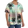thumbnail image 4 of Disketp Men's Hawaiian Tropical Summer Palm Print Shirts Button Down Holiday Beach Shirts-4X-Large, 4 of 7