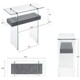 thumbnail image 3 of ivinta Narrow Glass Console Table 31.5'' with Natural Wood Shelves Gray 5103, 3 of 9