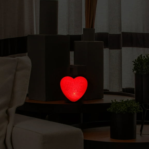 TINKSKY 1Set Heart Shaped LED Lamp Creative Lamps for Home Decoration Red Plastic Decor