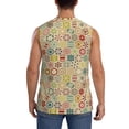 thumbnail image 4 of Uemuo Retro Geometry Pattern Men's Sleeveless T-Shirt,Muscle Athletic Tank Top, Moisture-wicking Quick-dry Breathable Classic Tee Top for Gym Run Outdoor Sports-X-Large, 4 of 8