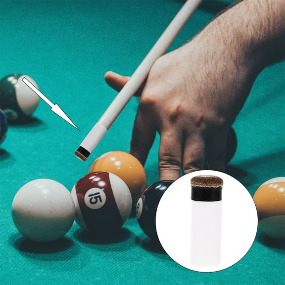MEIBUTYUP 6-Pack White Plastic Pool Cue Tips Screw-On Quick Repair Accessories for Billiards and Snooker