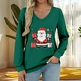 thumbnail image 5 of Christmas Sweatshirt Womens Santa Shirts V Neck Pullover Ugly Xmas Holiday Shirt Long Sleeve Tops Lightweight, 5 of 5