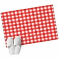thumbnail image 6 of Red Bathroom Rug Washable 2x3 Entryway Rug Non Slip Country French Rustic Buffalo Plaid Modern Art Front Door Mat Low Pile Indoor Doormat Throw Floor Carpet for Kitchen Bedroom Entrance, 6 of 8