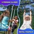 thumbnail image 5 of Sportspower Arcadia Star Burst Metal Swing Set with Trapeze, 2-Person Glider Swing, 5' LED Light-Up Slide with Lifetime Warranty & Bonus Anchor Kit, for Kids Aged 3-8, 5 of 8