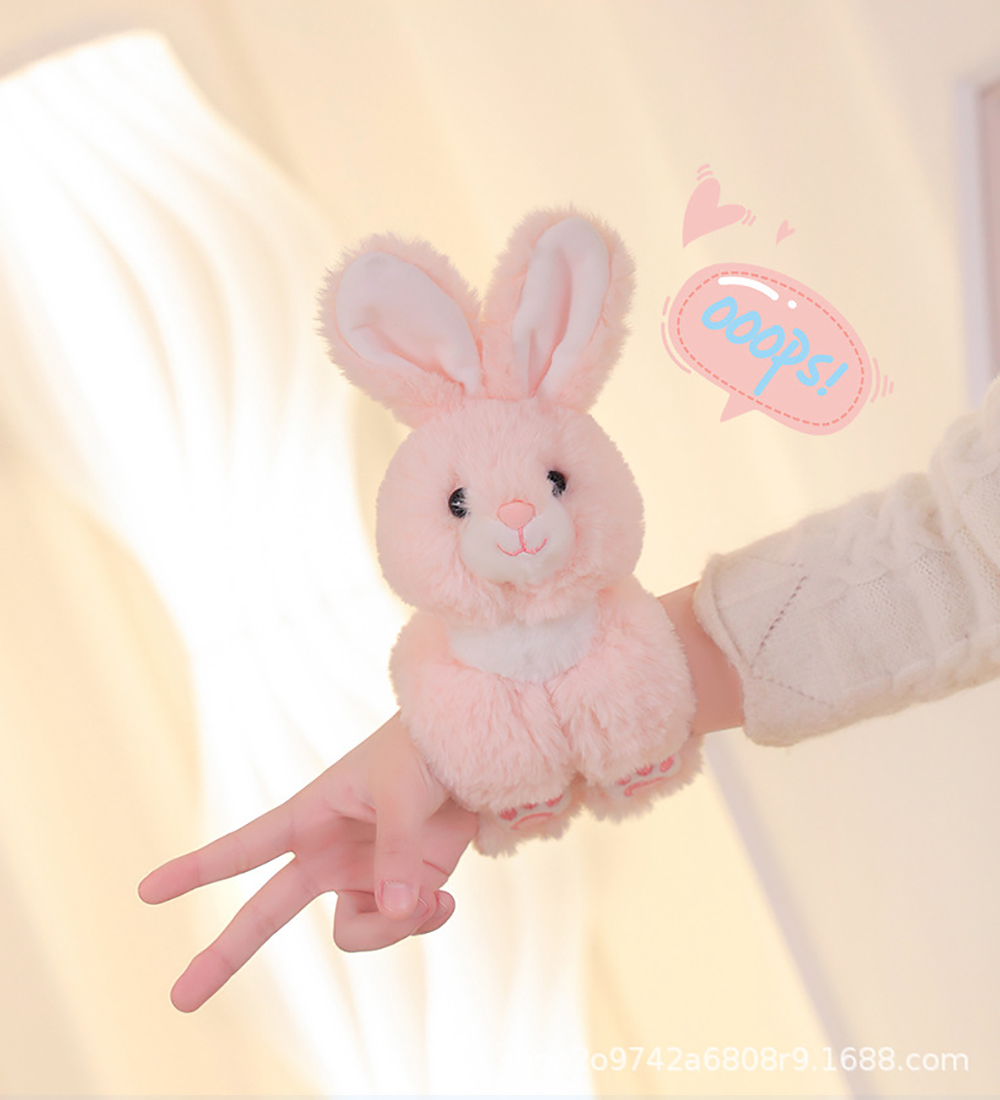 9" Pink Rabbit Plush Doll Cute Animal Toy Children Girls Boys Birthday Gift Decorative Bracelet