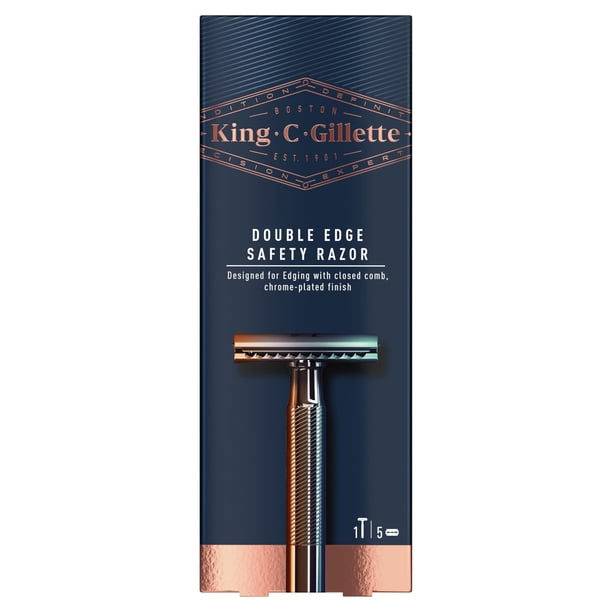 Afeitadora de seguridad King C. Gillette de doble filo con 5 hojas