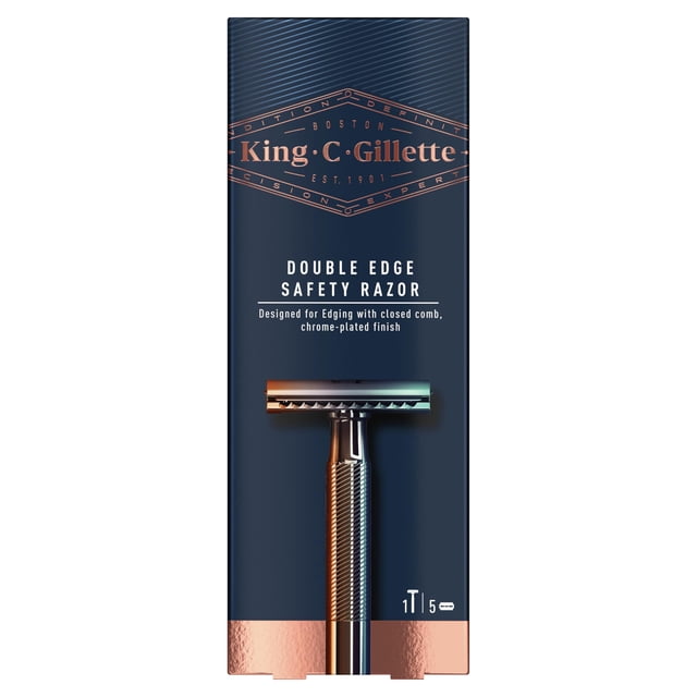 Afeitadora de seguridad King C. Gillette de doble filo con 5 hojas