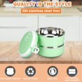 thumbnail image 3 of shiyou-Thermos Lunch Box - Stackable Insulated Hot Food Container, Double Layer Green, 304 Stainless Steel Round Sealed Box, 3 of 4