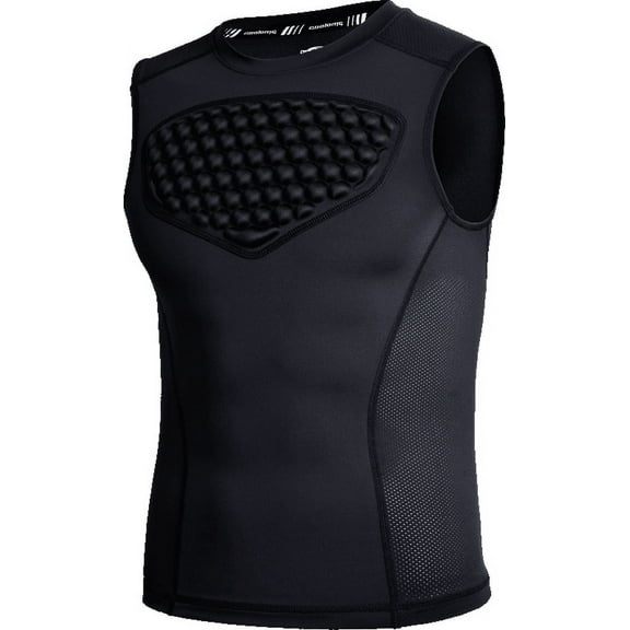 Coolomg Adult Baseball Chest Protector Mens Padded Shirt Heart Guard Sternum Protection for Football Lacrosse Softball