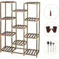 thumbnail image 2 of Indoor Plant Stand, Wooden Multi-Tier Plant Stand, 5-Tier Ladder and 7 Pots for Windows, Garden, Balcony and Living Room Square Model, 2 of 5