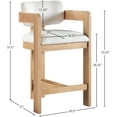 thumbnail image 3 of Meridian Furniture Sacha Cream Linen Textured Fabric Stool, 3 of 9