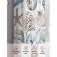 thumbnail image 5 of Blue Beige Coastal Sheer Curtains 54 Inch Length 2 Panels Set, Summer Beach Starfish Shell Nautical Voile Window Treatment Rod Pocket Short Kitchen Curtains Drapes for Bedroom 52"x54"x2, 5 of 7