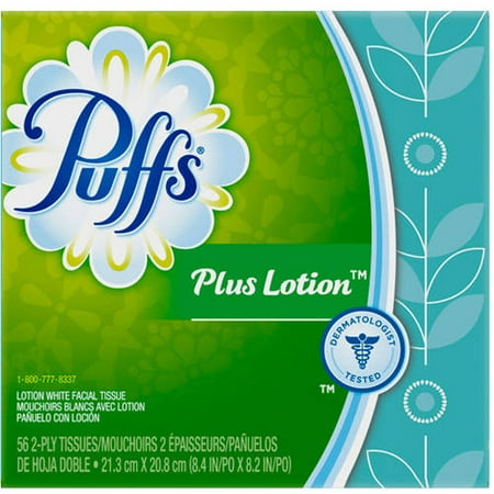 Puffs Plus Lotion Facial Tissues; 1 Cube; 56 Tissues per Box (Pack of 2)