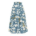 thumbnail image 4 of bbyeadc Maxi Skirts for Women Summer Tiered Elastic High-Waist Floral Skirt Comfy Drawstring Pleated Skirts Women Midi Length Trendy Boho Holiday Skirt, Royal Blue XL, 4 of 7