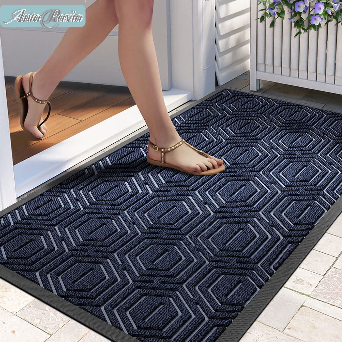 Rubber Front Door Mat Outdoor Doormat Heavy Duty Floor Rug
