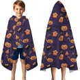 thumbnail image 3 of Halloween Treats Pattern Hooded Bath Towel，50"x30" for Ages 3 To 12 Kids, Quick Dry Lightweight Soft Microfiber Hood Beach Towel Cover Up for Kids, 3 of 7