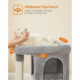 thumbnail image 3 of ZHOUB Cat Tree, 33.1-Inch Cat Tower, L, Cat Condo for Large Cats up to 16 lb, Large Cat Perch, 2 Cat Caves, Scratching Post, Light Gray-Light Gray-L, 3 of 9