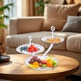 thumbnail image 5 of HOZVOMI Fruit Plates, Living Room Coffee Table Household Dessert Rack, Party Wedding Desktop Snack Tray, Tiers Dessert Stand, Transparent Candy Holder, 5 of 6