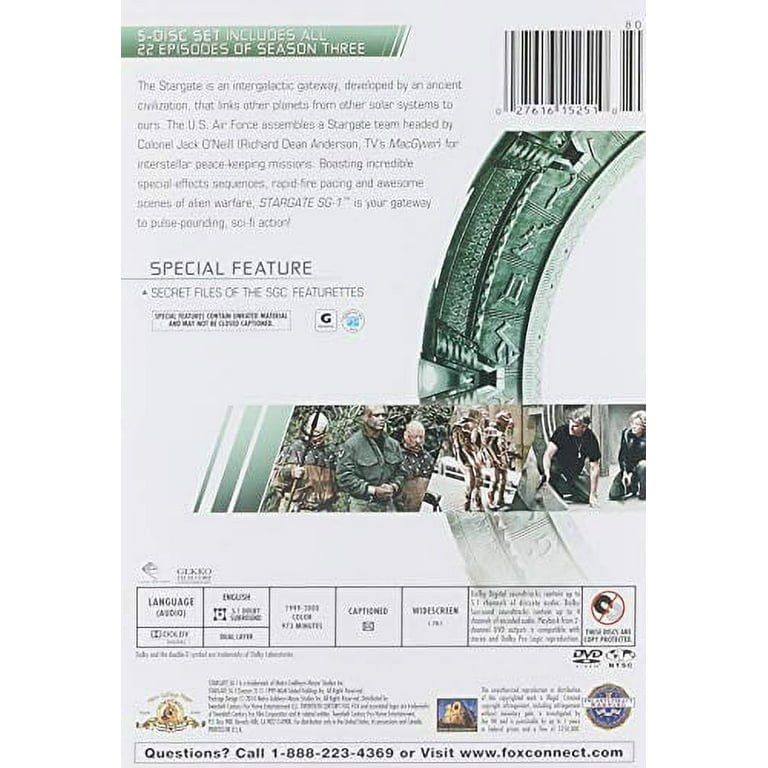 MGM Stargate SG-1: Season DVD Sci-Fi Fantasy