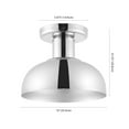 thumbnail image 3 of SAFAVIEH Helm 13 in. Modern Chrome Iron Mount Light with Chrome Glass Shade, 3 of 8
