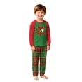 thumbnail image 3 of Matching Christmas Pajamas for Family, Ultra-Soft Cotton Pajamas, Xmas Pattern Red Raglan Green Pjs Pants, Sleepwear Loungewear, 3 of 5