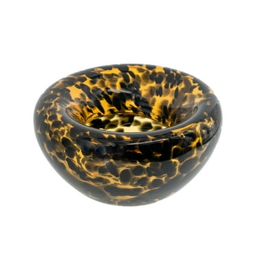 A&B Home Chee Glass Vase - 8.5"Dia. x 4.5"H - Brown/Black