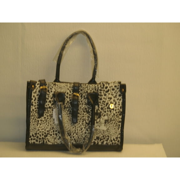 Black/White Leopard Print Handbag
