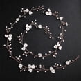thumbnail image 6 of Bridal Hair Vine 39'' Pearl Headband Extro Long Flower Hair Piece for Bride Bridesmaid Prom Party Festival Hair Jewelry for Women (Rose gold), 6 of 12