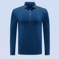 thumbnail image 2 of YLSDY Fashion Button Collareds Shirts for Men Quick Dry Lightweight Fishing Golf Button Collareds Long Sleeve Spring Summer Stretch Sports Shirts for Men Blue M, 2 of 5
