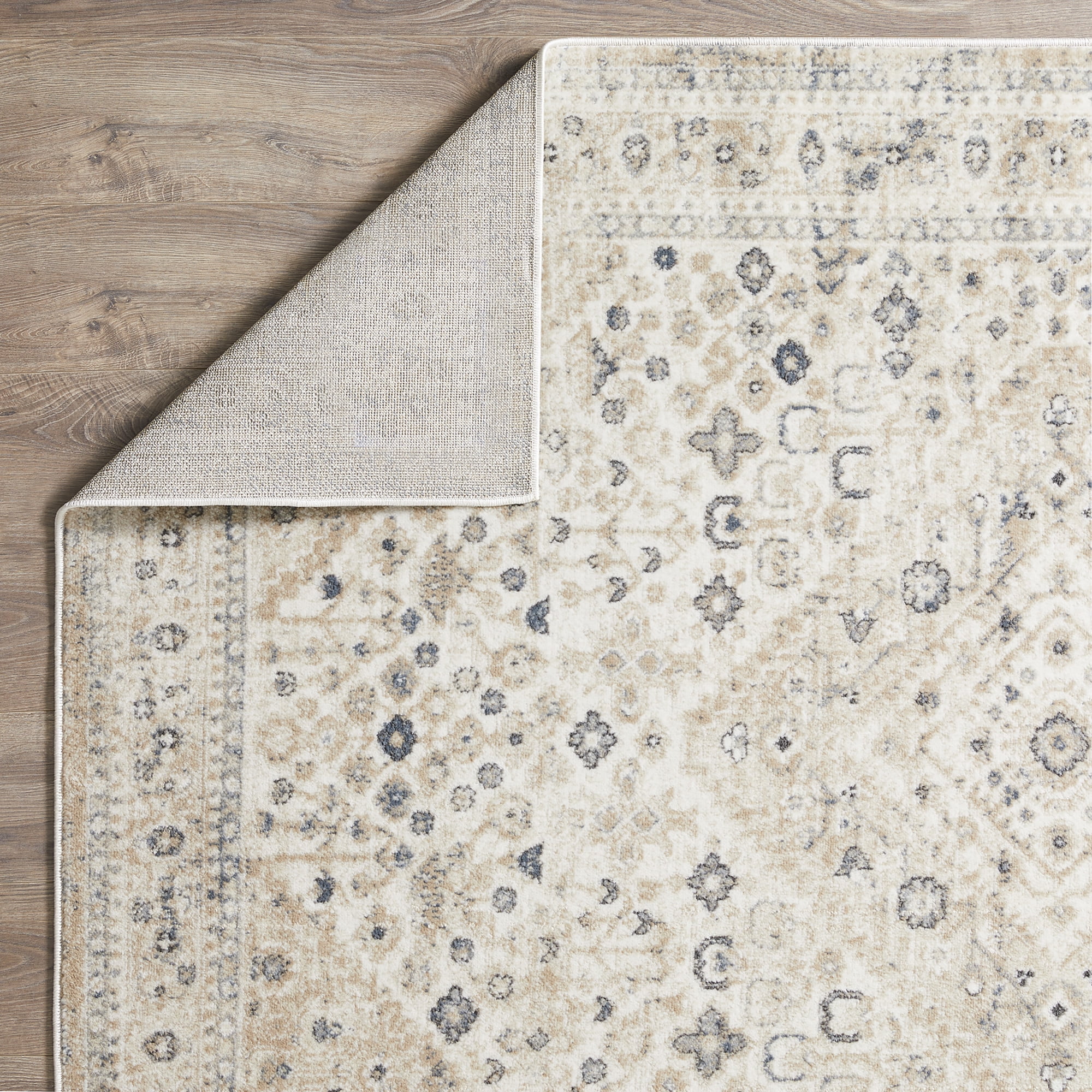Loomaknoti Kehleigh Abrem 2' x 7' Oriental Indoor Runner Rug , Cream/Blue