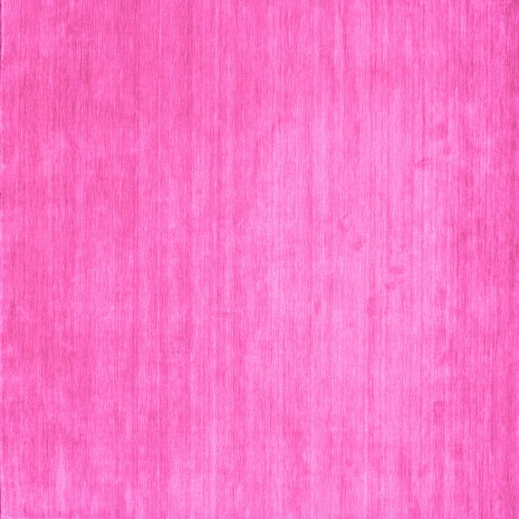 Ahgly Company Indoor Square Solid Pink Modern Area Rugs, 8' Square