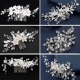 thumbnail image 2 of Tocados de flores y hojas Sincero Cristales para boda Accesorios de cabello, 2 of 4