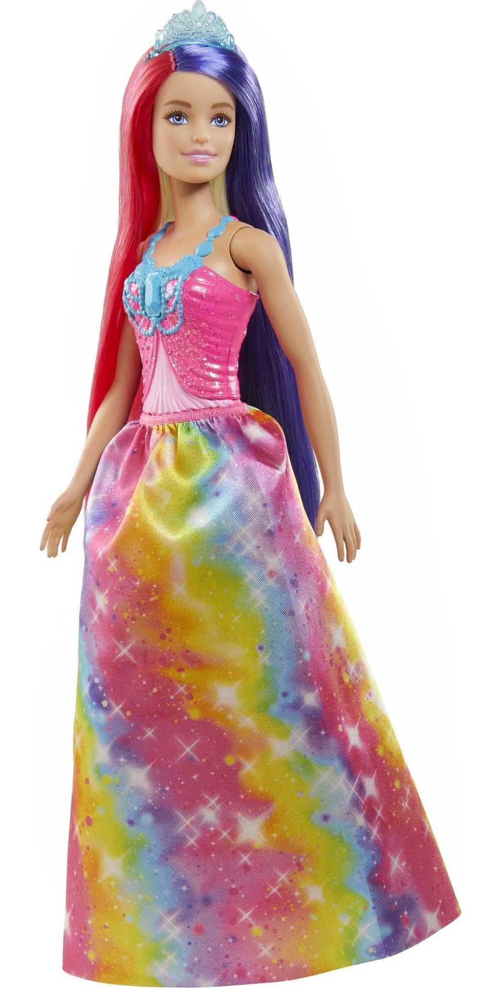 auditorium Leeuw Banzai Barbie Dreamtopia Royal Doll in Rainbow Dress with Long Colorful Hair and  Accessories - Walmart.com