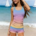 thumbnail image 3 of HAOTAGS Swimsuit Sets for Girls，Quick-drying Adjustable Tank Top with Shorts Sets Pink Size 11, 3 of 9
