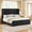 Black, variant on Amerlife Queen Bed Frame with 49” Upholstered Wingback Headboard, Noise-Free Platform Bed with Steel Frame and Slip-Resistant Edges, Black