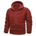 thumbnail image 1 of JHLZHS Men Jacket Male Winter Solid Color Plus Velvet Sweater Long Sleeve Hooded Warm Loose Jacket Fringe Jacket 459, 1 of 3