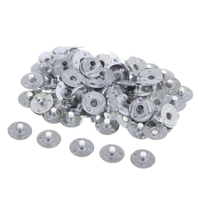100 soportes para mechas de metal para velas de té, color plateado 100 piezas-125x3mm