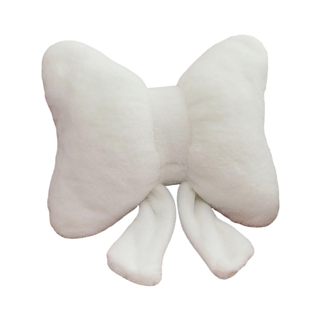 Cojín con lazo para interior de coche, sencillo y elegante, con soporte lumbar. Cojín decorativo para sofá. Blanco