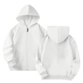 thumbnail image 5 of Hoodies for Girls Kids Zip up Sweatshirts OverSized Preppy Clothes Long Sleeve Baggy Pullover Y2k Jacket (White,3-4 Years), 5 of 6