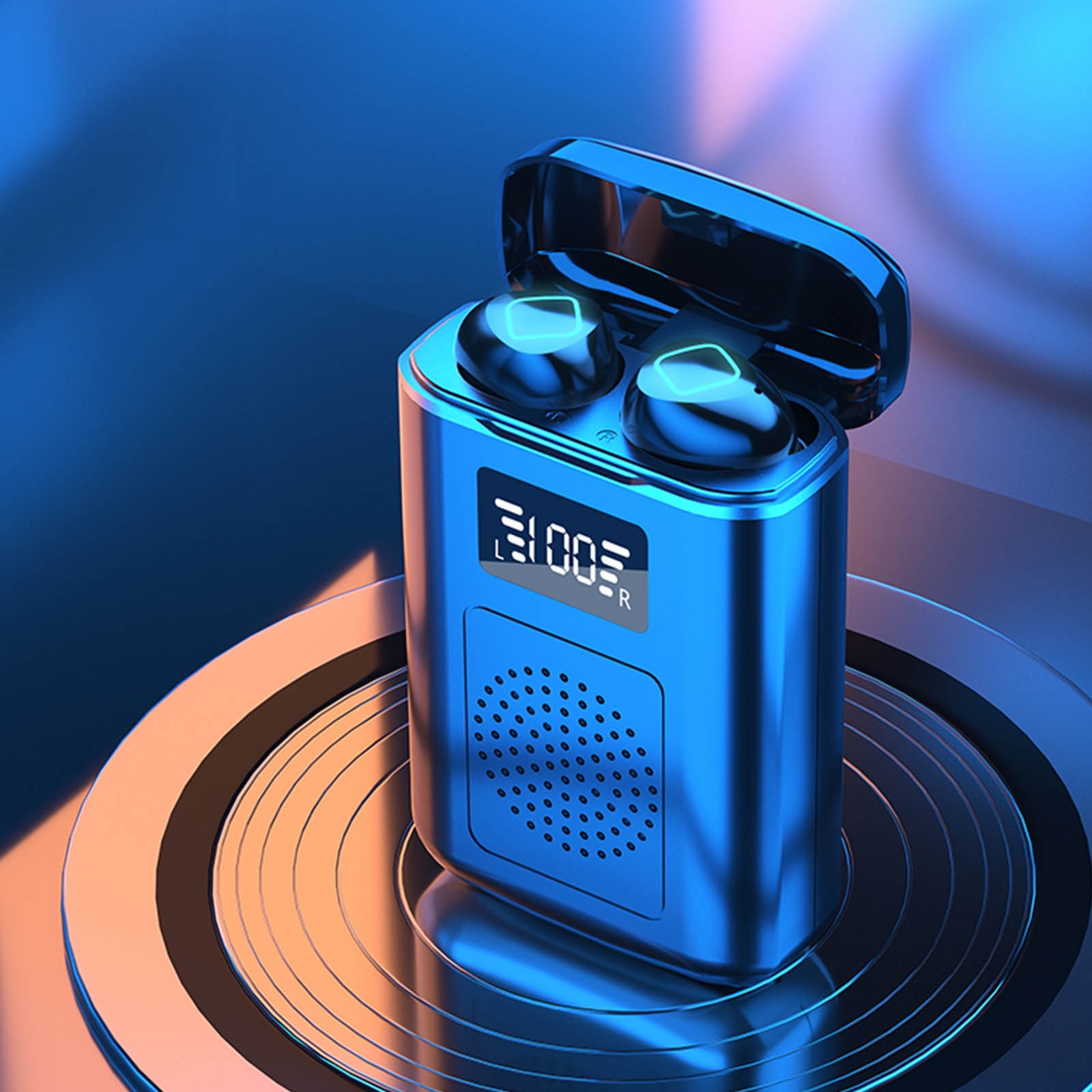 Virelaxpo M6 Multi-Function Bluetooth Earphones with Speaker and Digital Display - IPX7 Sweatproof for Sports and Outdoor Use