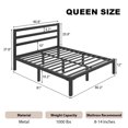 thumbnail image 4 of E-motie Queen Size Metal Platform Bed Frame with Headboard, Heavy Duty Metal Slat Mattress Foundation, Easy Assembly, No Box Spring Needed, Black, 4 of 8