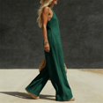 thumbnail image 4 of Plus Size Linen Jumpsuit Women, V-Neck Sleeveless Jumpsuit, Button Front Casual Jumpsuit Summer Loose Fit Outfit Daily Wear, 4 of 5