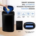 thumbnail image 3 of CL.HPAHKL 50 Liter Motion Sensor Trash Can, 13 Gallon Stainless Steel Kitchen Garbage Can with Lid, Automatic Waste Bin for Home Office, Bathroom, Black, 3 of 7