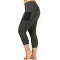 thumbnail image 4 of Plus Size Yoga Leggings With Mesh Pocket Women High Waist Fitness Sports Tight Pants, 4 of 5